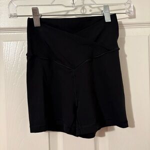 Aerie Cross Over Shorts Small Black
